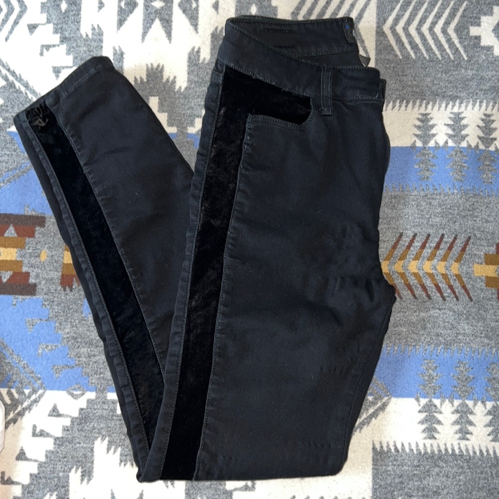 Paige Hoxton Ultra skinny jean with velvet accent/tuxedo style/mid-rise